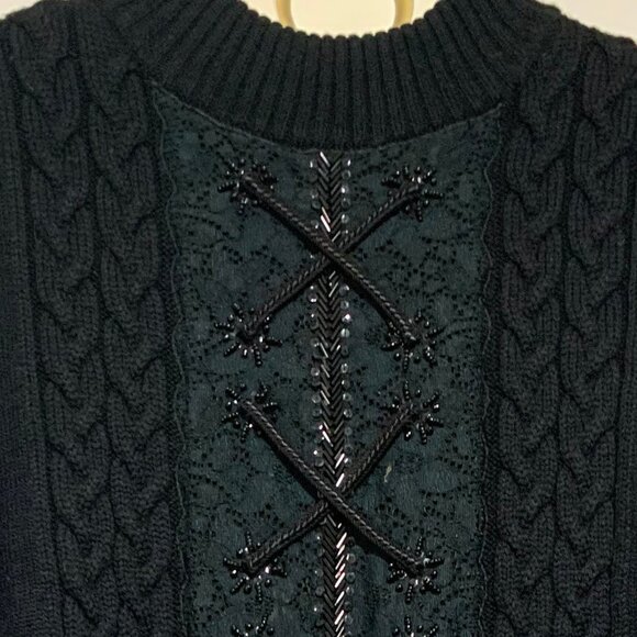 VINTAGE MAGNOLIA KNIT BEADED WOOL SWEATERS SIZE L - Picture 7 of 8